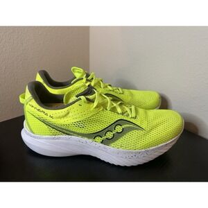 Saucony Kinvara 14 Mens Size 13 Citron Neon White Running Walking Shoes Sneakers